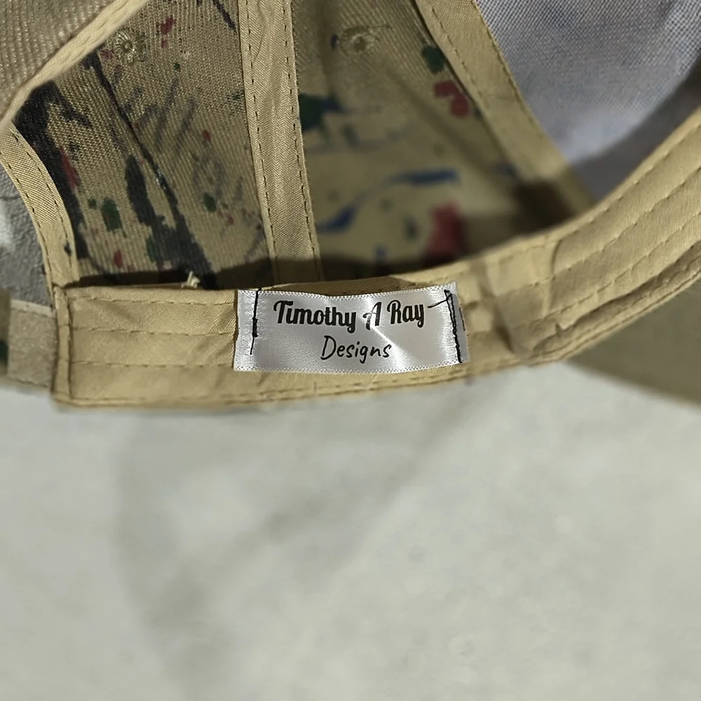 Unisex Adjustable Tan Cap 550 With Street Wear Art By Timothy Designs